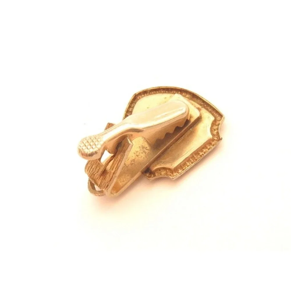 Tiny Vermont‎ Enamel Shield Gold Tie Clip